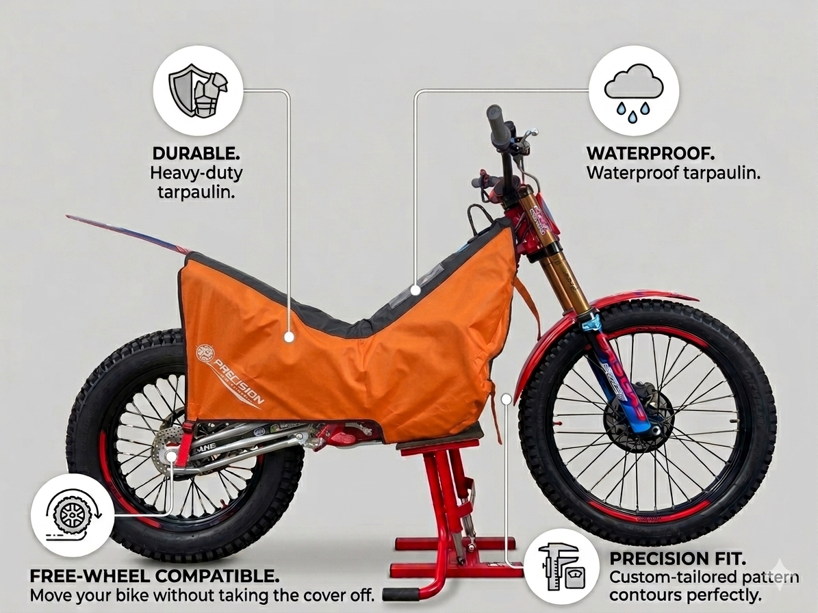 Precision Fit Trials Bike Travel & Event Cover - Orange/Black