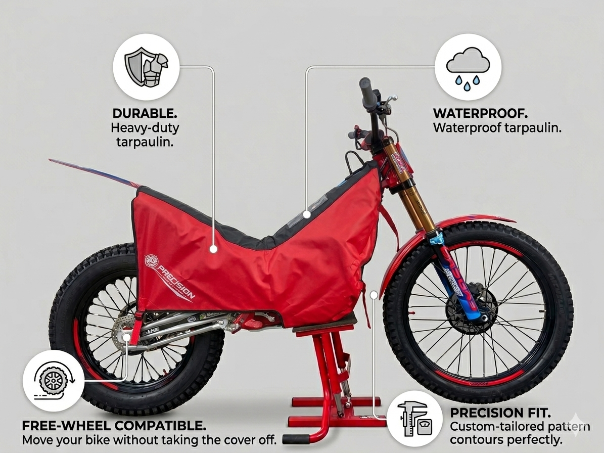 Precision Fit Trials Bike Travel & Event Cover - Red/Black